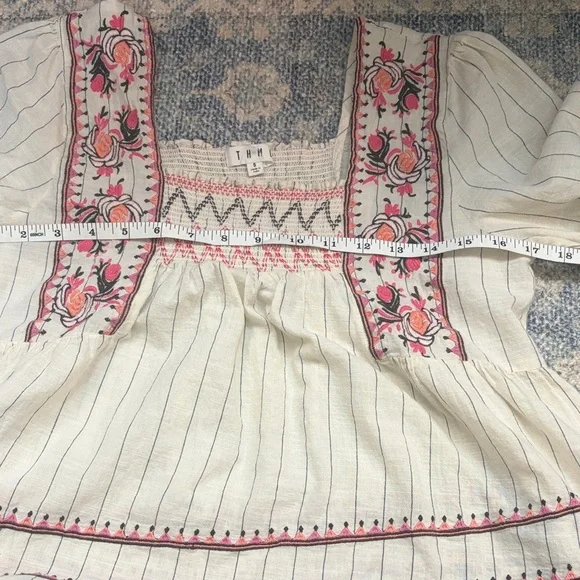 THML Embroidered Top, Small, Boho Cotton - Picture 14 of 16
